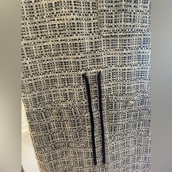 🌚💙NEW WITH TAGS💙🌚 Maje Retrola Drawstring Tweed Dress size 36 US 2/4 - Picture 9 of 11